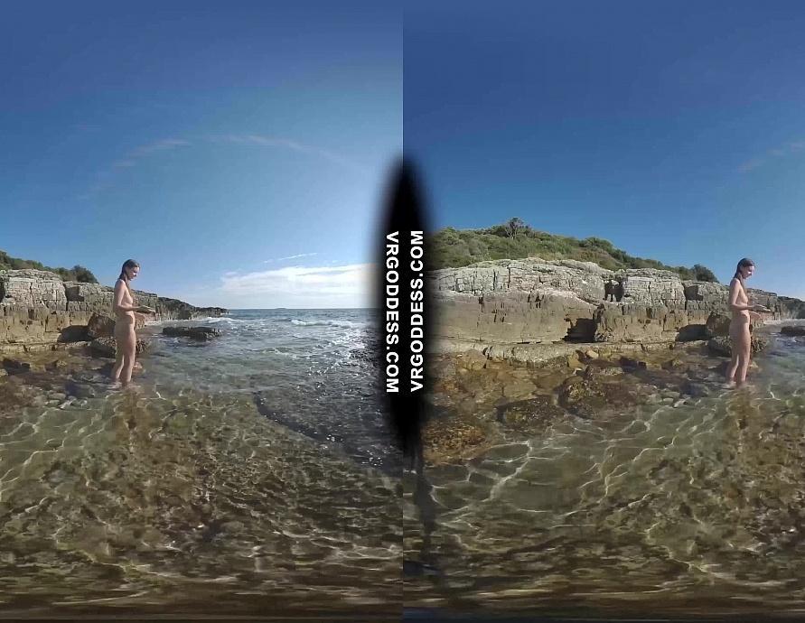 Big Boob Goddess Rebeka Ruby Vacation Skinny Dipping in the Sea Spread Open Axe Wound Pussy Closeups