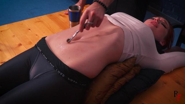 Delight Of Klavdia's Belly Button - Tickling And Licking Her Belly