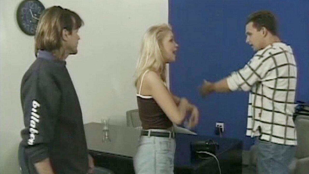 Blonde College Student Teri Starr Gets Railed By Two Guys on a Desk