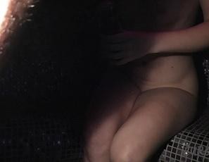 Adora Masturbating in the Sauna and Then Giving Lucky Cameraman POV Blowjob Until She Gets Mouth Cum