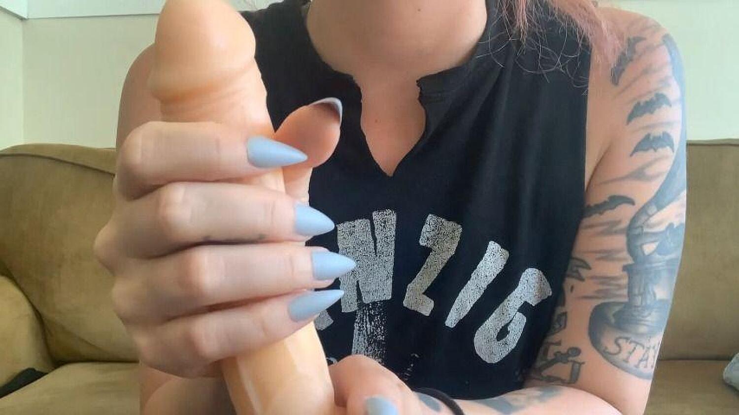 Sharp Long Nails Dildo Handjob JOI