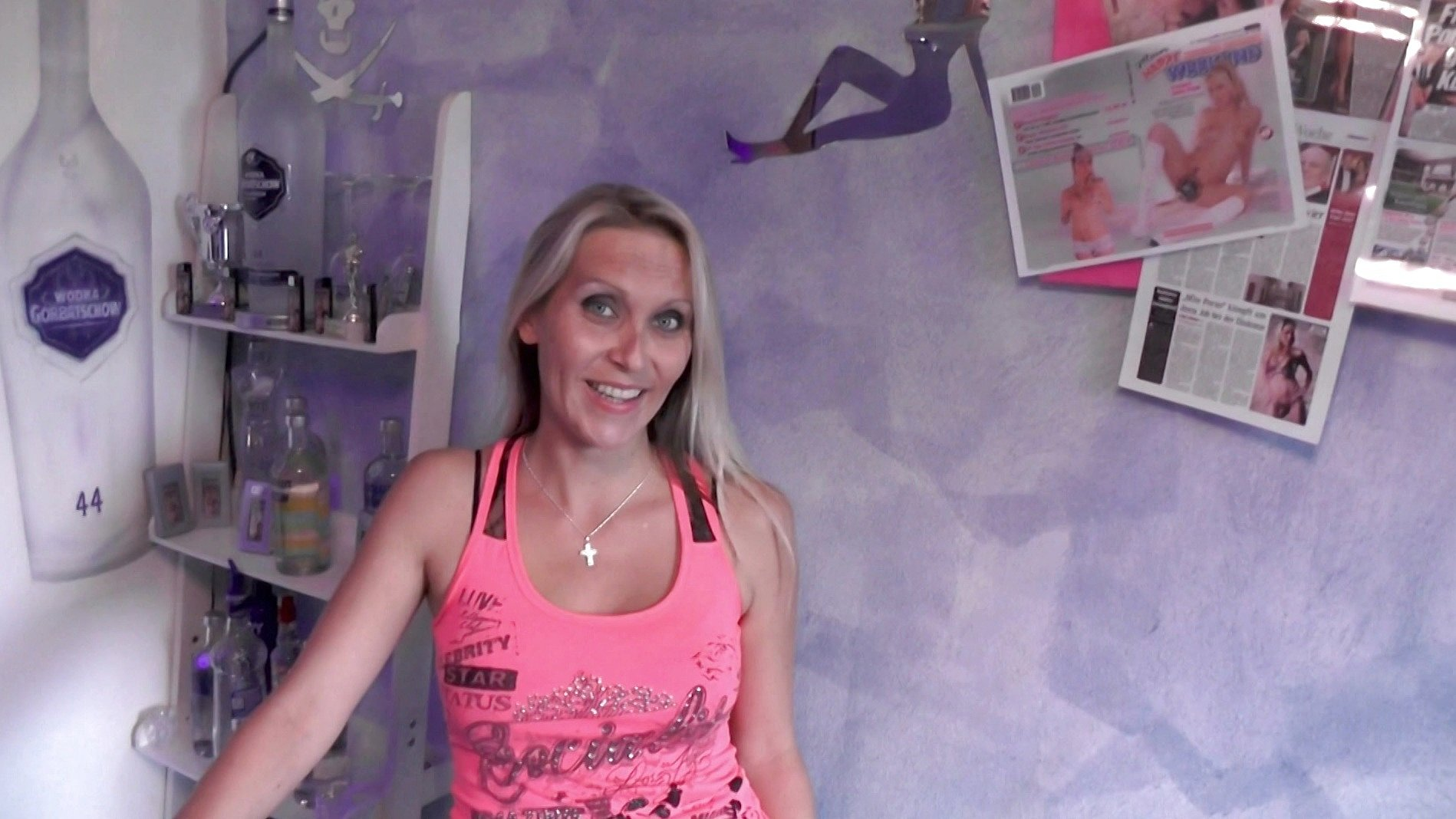 Julia Pink Fucks Friend and Drinks Sperm From Used Condom