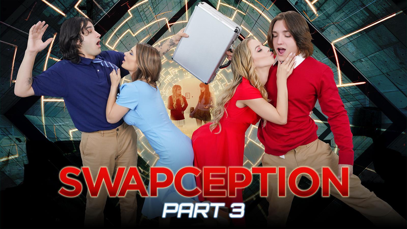 Swapception (Part 3 of 4): After using the dream machine on their stepsisters, Elias and Axel are more cautious of the power of the machine. Axel wants to keep using it for self-gain, while Elias sees the potential for the machine to corrupt them. In an effort to use the machine for good, Elias and Axel decide to use the machine on their stepmoms, Krystal and Millie. The mature women are recently filled with self-doubt and sadness, and entering their deep consciousness may provide Elias and Axel some insight on how to help. However, things get taboo again when the stepmoms also realize their lust for their stepsons. It's been a long time since they've felt sexually fulfilled, and getting pounded by hot young cock is just their type of solution. Now, Elias and Axel will have to fuck each other's and their own stepmoms in this twisted mindscape. Their pussies are even juicier and more thrilling than their stepsisters, and although they know it's wrong, the guys can't help but fill up their stepmoms. Things take a turn when it is unclear whether or not this fucked up fantasy is taking place within the stepmoms' minds, or Elias and Axel's.
