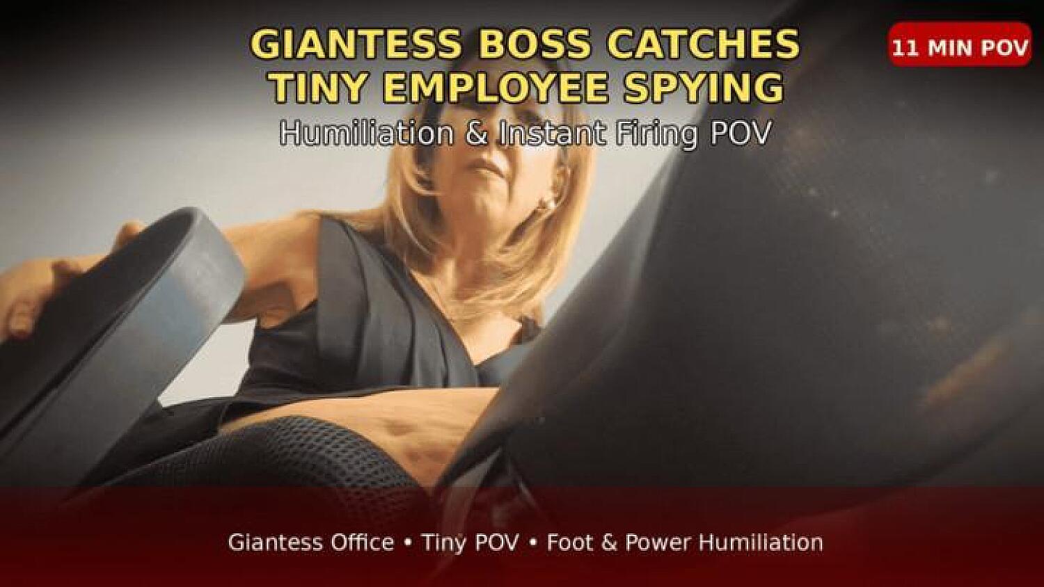 Giantess Boss Catches Tiny Employee Spying