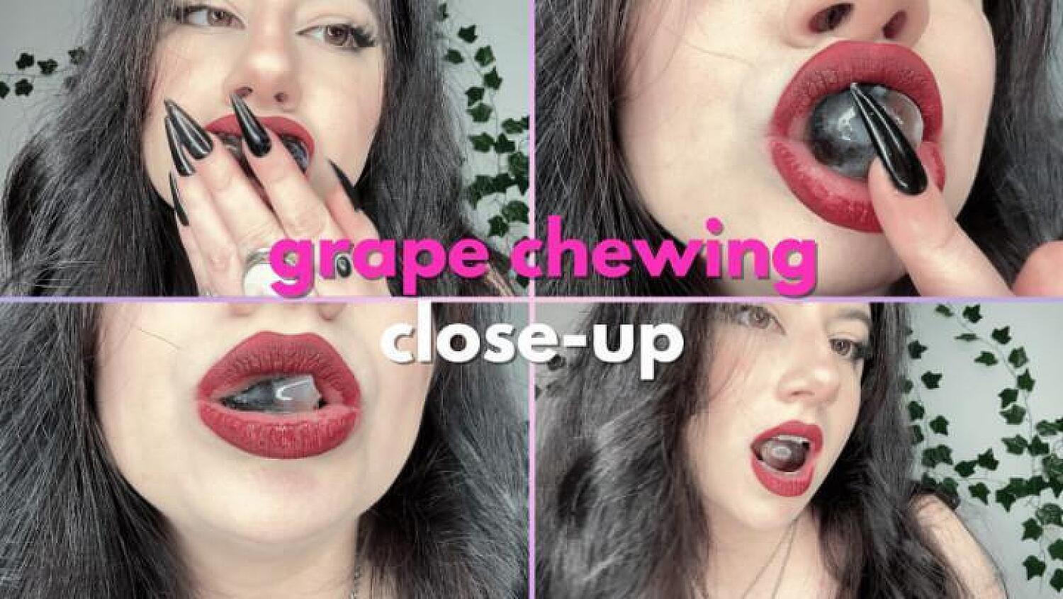 Grape Chewing Close-Up Juicy Mouth Sounds