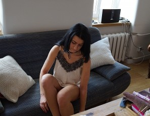 19 Yo Aria First Time in Studio Nervous Dildo Castings