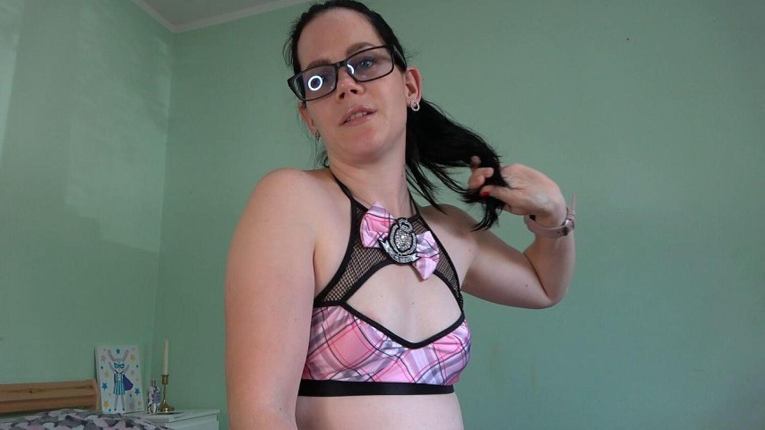 Sexy Girl In Schoolgirl Costume Gives JOI