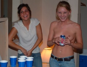 Late Night Strip Beer Pong Turns Into Amateur Teen Lesbian Orgy