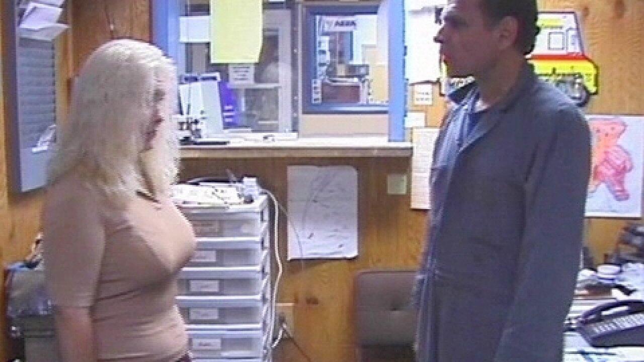Watch as this big boob blonde learns that she can't get away