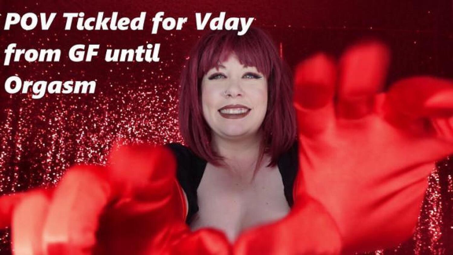 POV Gets Tickles For Valentines Day From GF In Satin Gloves