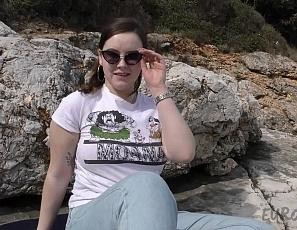 Hot Big Boob Model Vanessa Klein Masturbating on a Public Beach While on Holiday in Croatia
