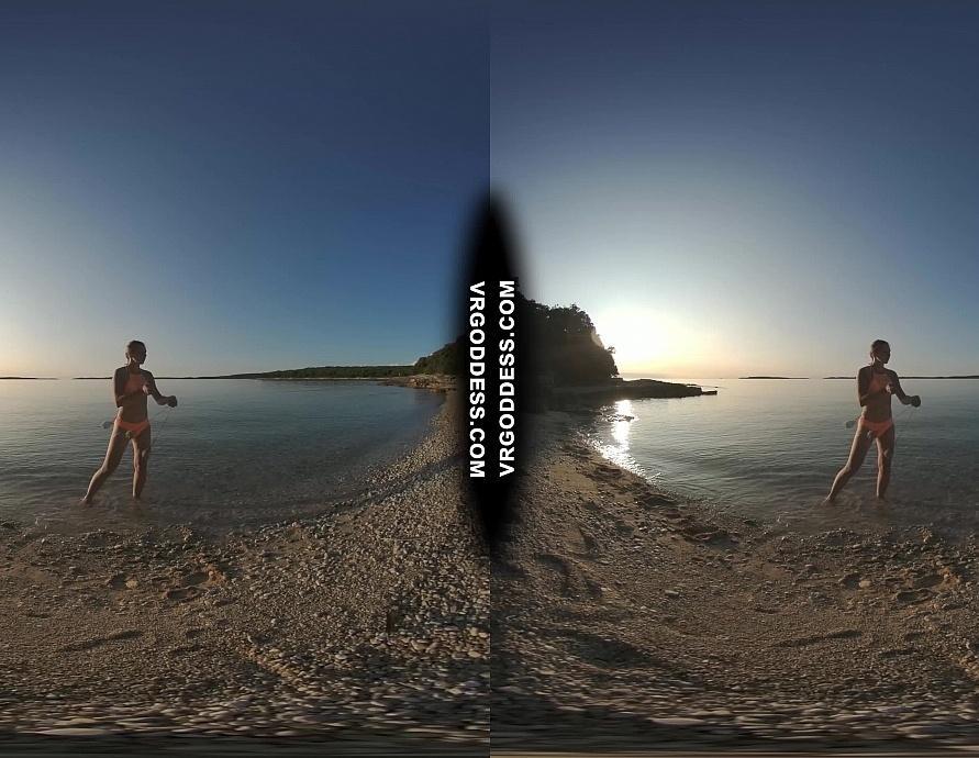 Special Fire Dancing Naked on Sunset Beach Extra Long and Hot with Redhead Lea on Vacation