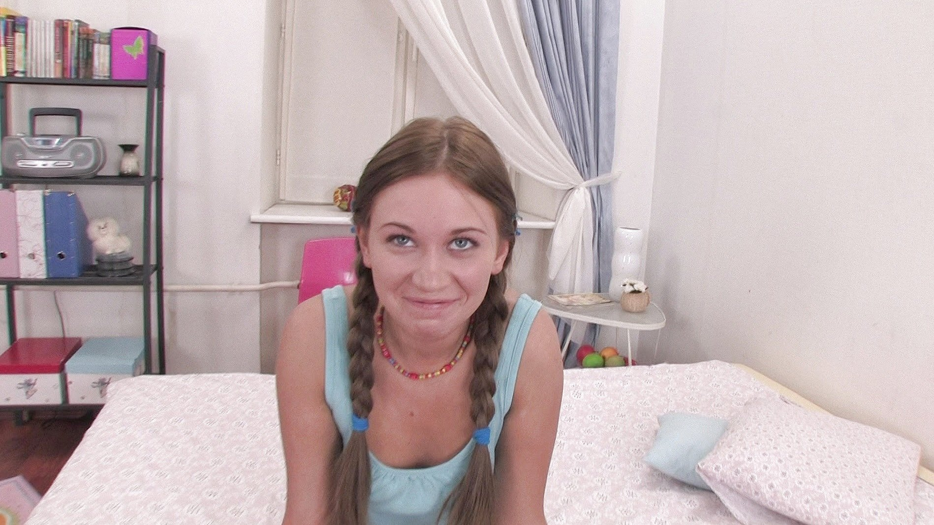 Ashley Gets a Jizz Explosion on Her Face After Her Boyfriend Fucks Her Ass